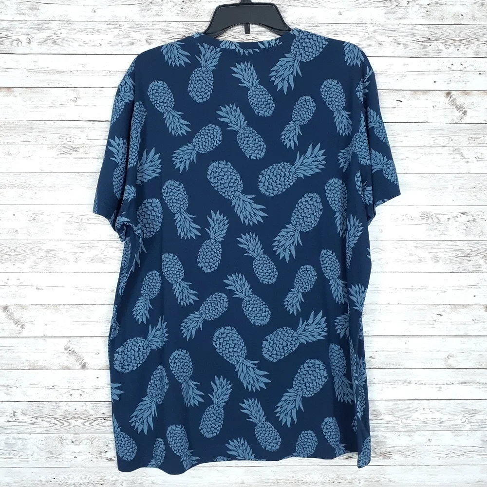 Levis Mens Tee XL Blue Pineapples Front Pocket 59